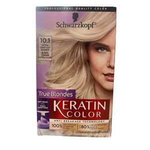 Schwarzkopf Keratin Color 10.1 Extra Light Ash Blonde Permanent Hair Dye Kit